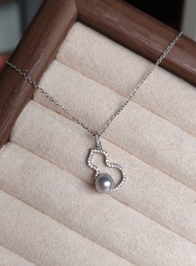 海水真多麻珍珠项链女款葫芦吊坠送闺蜜礼物