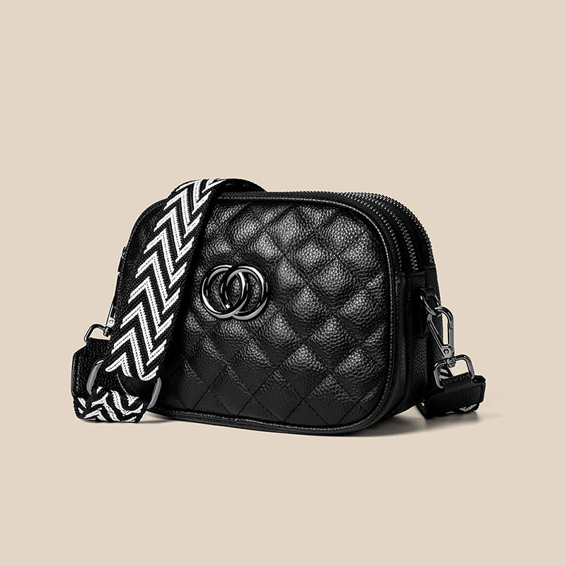 真皮包包女2025新款时尚宽带菱格小方包百搭大容量三层单肩斜挎包,淘宝优惠券,粉丝福利购,淘宝优惠卷