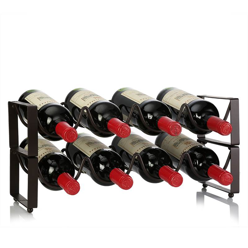 家用铁艺酒瓶架叠加葡萄酒架多瓶创意酒柜展示红酒架摆件现代简约 - 图3