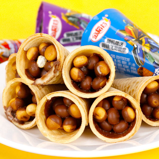 Golden Rice Steel Flying Dragon Chocolate Crunchy Cone Cookies