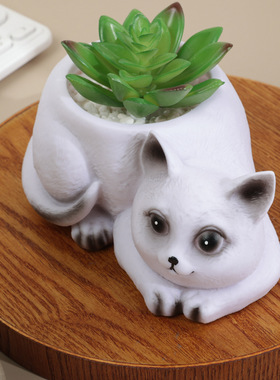 跨境复活节可爱兔子花盆家居桌面小摆件搪胶工艺品客厅装饰品