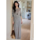 Eryang Design Jiang Jinyue 100 lyocell sweater ແຂນຍາວ + ກະໂປງແອວສູງ drape suit ວ່າງ