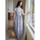 1oo cotton blue embroidered top design suit