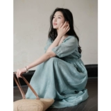 Дизайнерское платье с рукавами, китайский стиль, V-образный вырез, с вышивкой