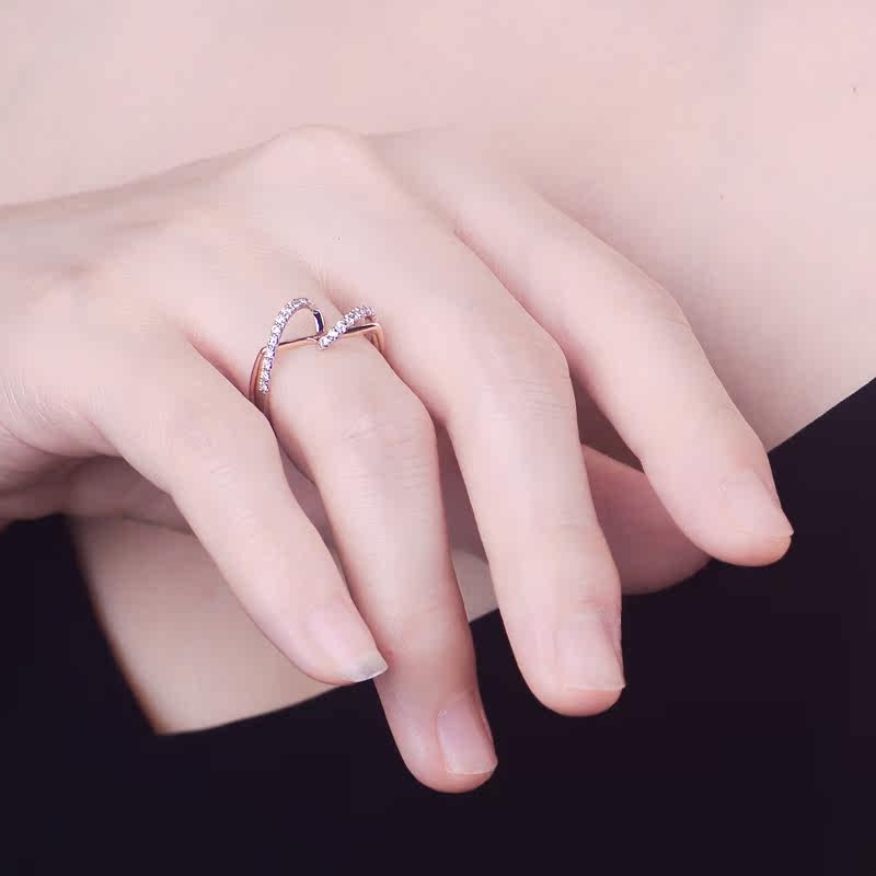 钰名堂18k金白金玫瑰金双色c&c 钰名堂戒指/指环