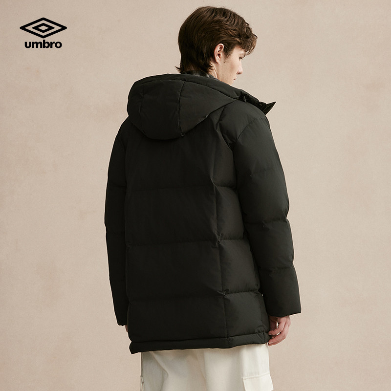umbro茵宝官方连帽羽绒服鸭绒中长款男款户外冬季加厚保暖外套男,淘宝优惠券,粉丝福利购,淘宝优惠卷