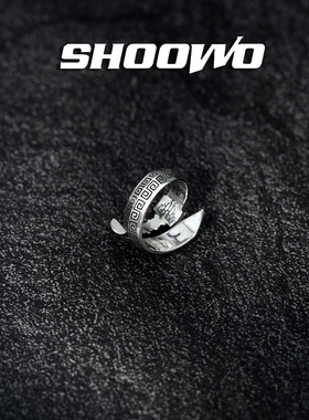 手午原创｜925银国风民族开口饕餮纹汉剑戒指潮男士小众复古