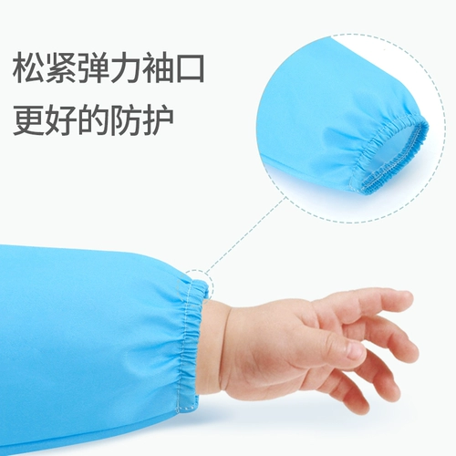 Дисней, детский нагрудник, водонепроницаемый демисезонный лонгслив для еды, сзади на завязках