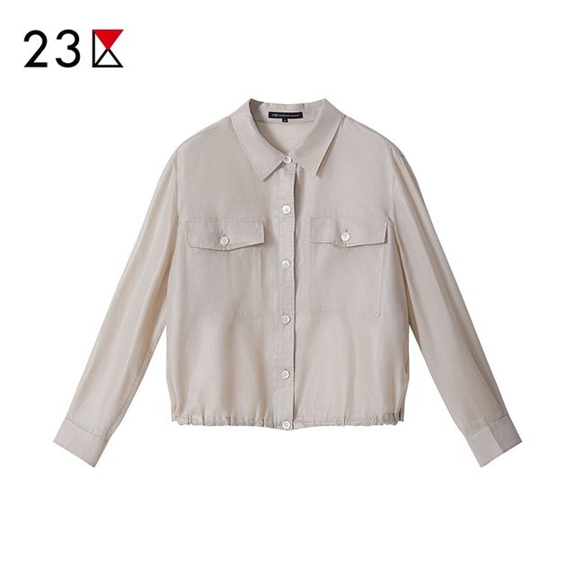 Loose square neck long sleeve thin casual jacket same style as store