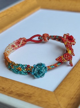 阿梨大鱼海棠色系小花蝴蝶手绳幻手链可加金饰穿珠成品备注手围