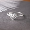 S925 sterling silver love bow open ring Japanese and Korean