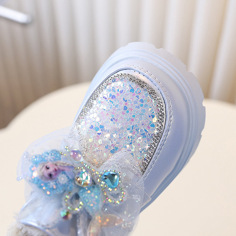 儿童棉鞋轻软爱莎公主靴子加厚冬款女童水晶鞋2025新款小女孩短靴,淘宝优惠券,粉丝福利购,淘宝优惠卷