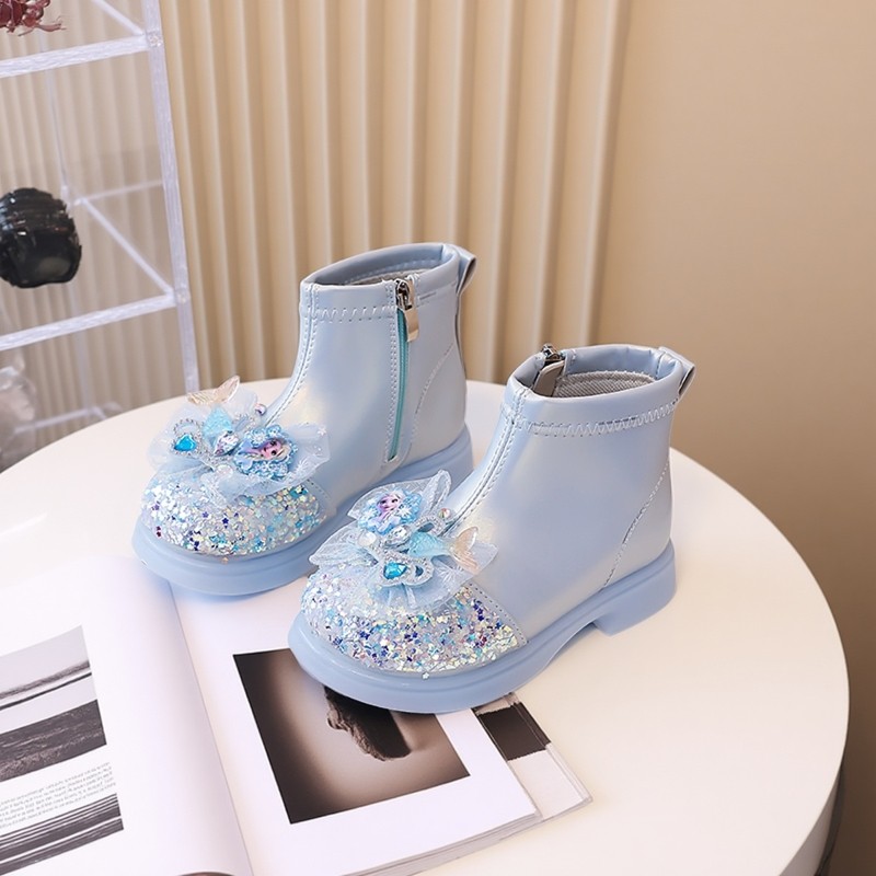 闪灯靴子水晶公主鞋加绒女童短靴2025秋冬新款儿童皮靴宝宝发光鞋,淘宝优惠券,粉丝福利购,淘宝优惠卷
