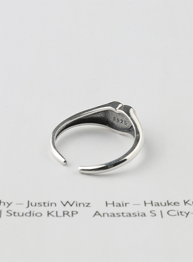 韩国东大门爱心复古风暗黑银饰