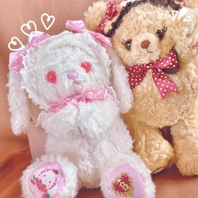 国内现货高仿日本BABY粉白奶茶熊熊猫限定bbd兔熊斜挎包lolita - 图0