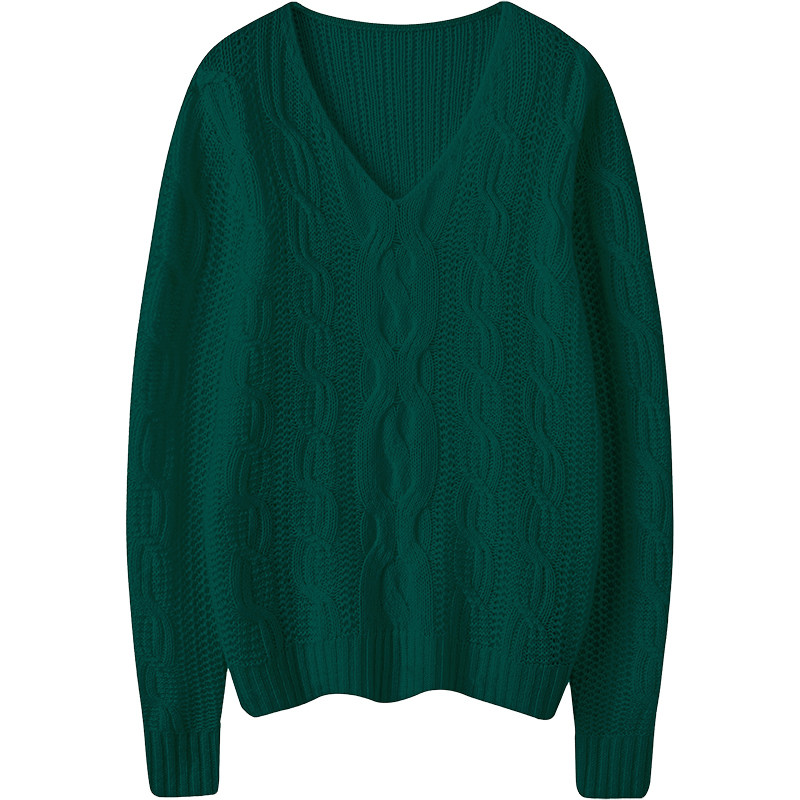 气质和舒适共存~V领绞花羊绒衫女宽松慵懒风纯山羊绒毛衣秋冬新款,淘宝优惠券,粉丝福利购,淘宝优惠卷