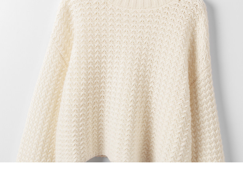 一眼迷的版～车厘子红编镂空编织阔袖高领100%羊绒毛衣女2024春,淘宝优惠券,粉丝福利购,淘宝优惠卷