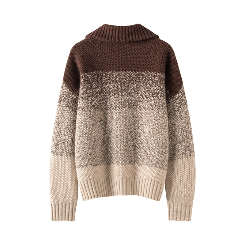 硬实力牛货！高端慵懒风100%纯山羊绒衫毛衣女宽松型冬季高领撞色,淘宝优惠券,粉丝福利购,淘宝优惠卷