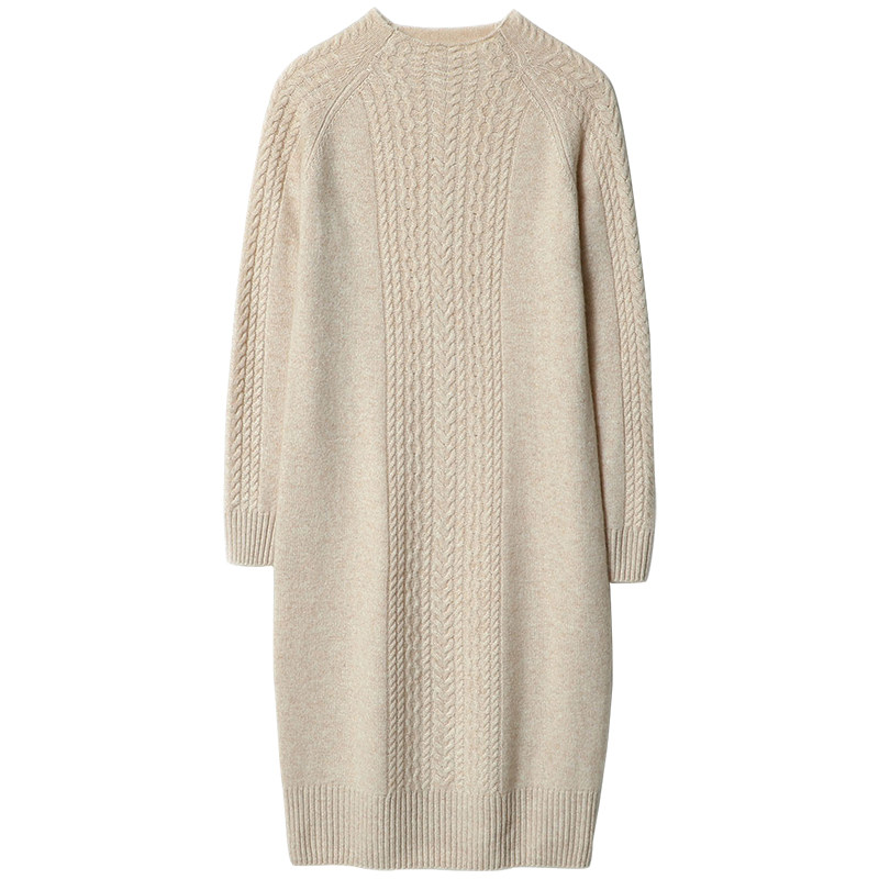 重工宫廷风！半高领羊绒衫女中长款加厚纯山羊绒连衣裙过膝毛衣冬,淘宝优惠券,粉丝福利购,淘宝优惠卷