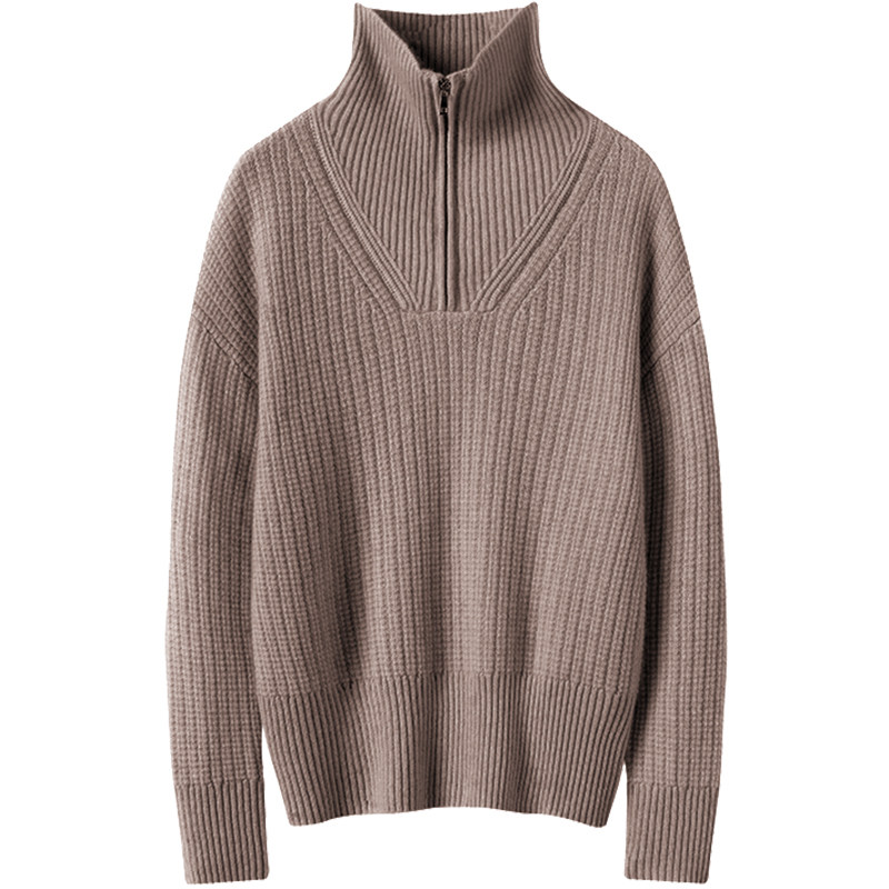 高知美学~重磅加厚半拉链100%纯山羊绒女针织套头毛衣,淘宝优惠券,粉丝福利购,淘宝优惠卷