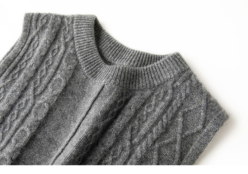 美到飙泪！侧边绑带前短后长绞花羊绒背心女纯羊绒衫毛衣马甲加厚,淘宝优惠券,粉丝福利购,淘宝优惠卷