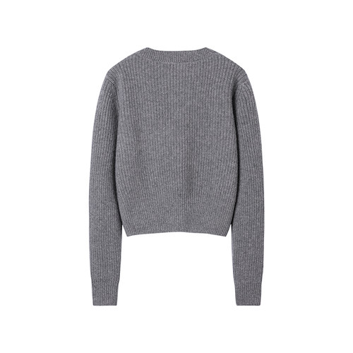 时髦！钻石花瓣扣加厚V领羊绒开衫女纯羊绒毛衣短款针织开衫外套 - 图2