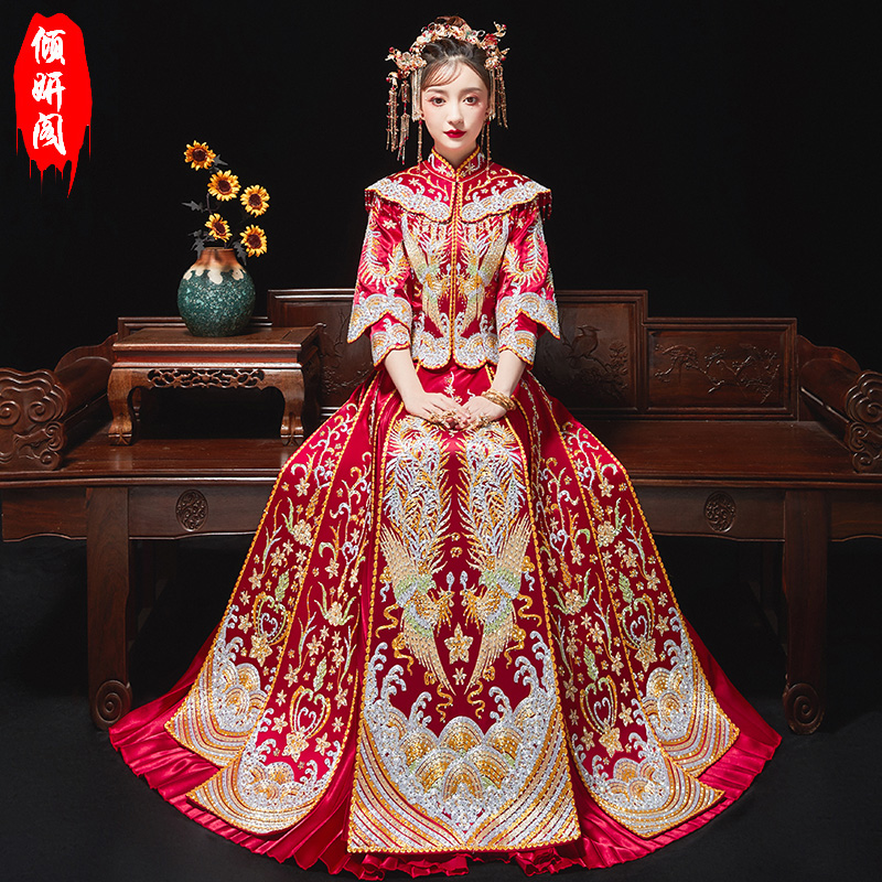 倾妍阁旗舰店秀禾服新款龙凤褂女新娘服装婚纱中式结婚礼服中国风秀禾嫁衣2