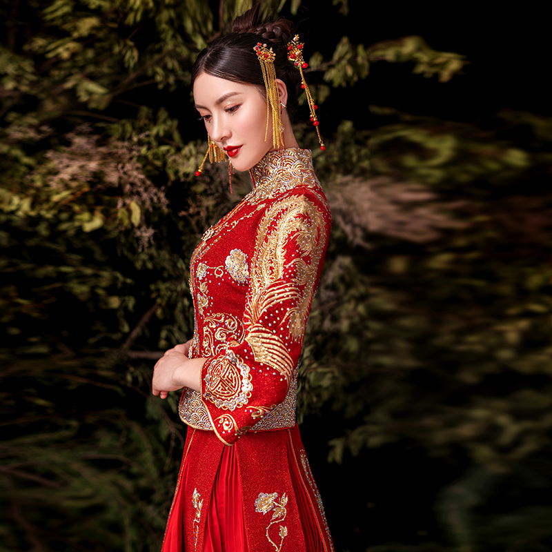 倾妍阁旗舰店秀禾服女新娘敬酒服新款结婚龙凤褂中式礼服禾秀服显瘦秀和服1
