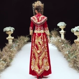 Свадебное платье Feng Guanxia, ​​Служба Служба 2023 Новая невеста Старший свадебный свадебный свадебный дракон и платье с Фениксом Лето лето