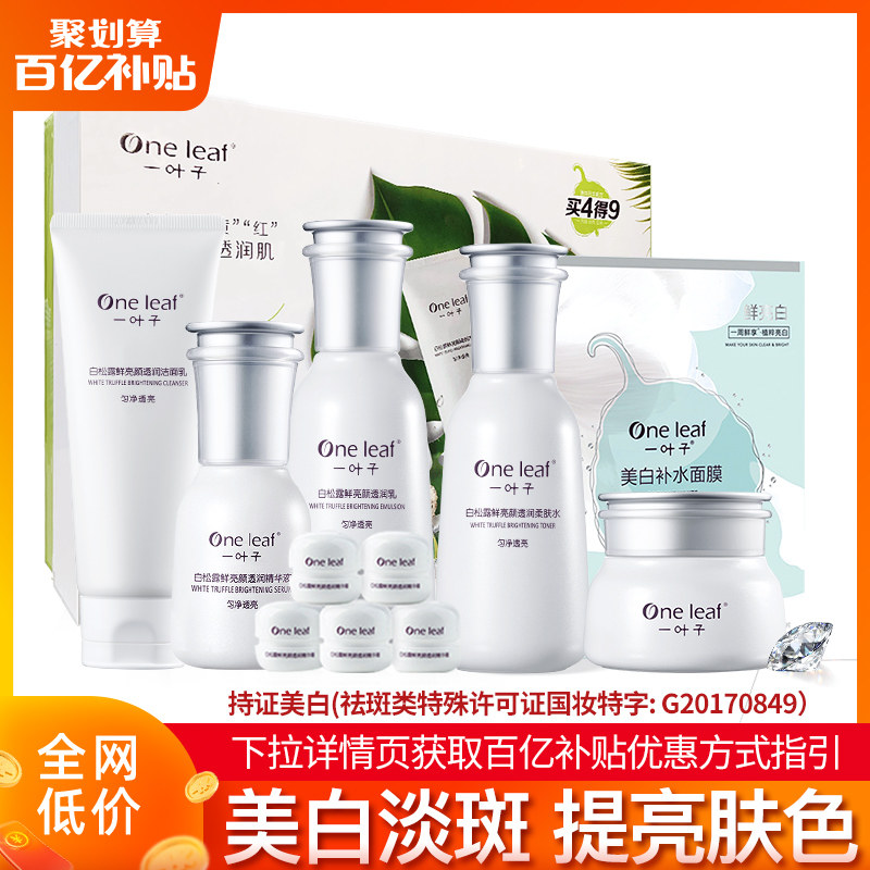 一叶子美白护肤品套装补水保湿水乳 一叶子雅印面部护理套装