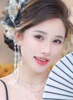 白鹿飘带古风发卡新中式