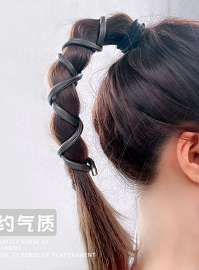 皮革绑头发盘发扭扭棒