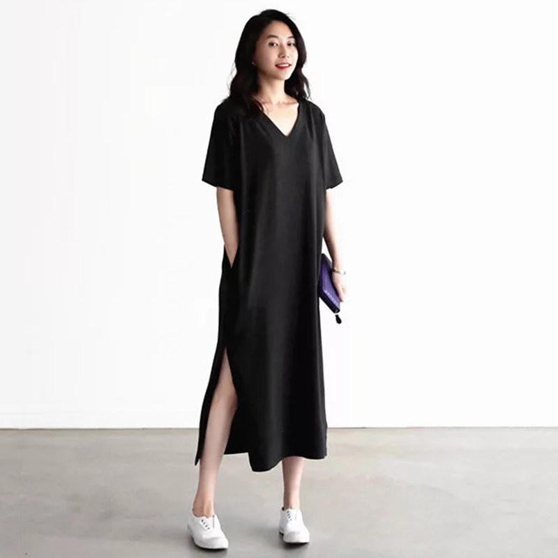 夏季带胸垫可外穿睡裙子过膝睡衣 韩纳果睡裙