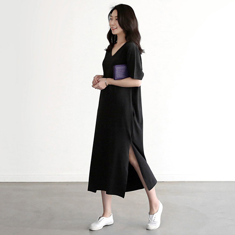 夏季带胸垫可外穿睡裙子过膝睡衣 韩纳果睡裙