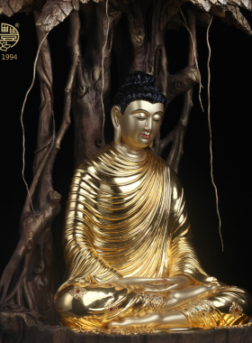 圣丰佛像黄铜贴金释迦牟尼佛
