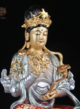 圣丰文殊普贤华严三圣黄铜摆件