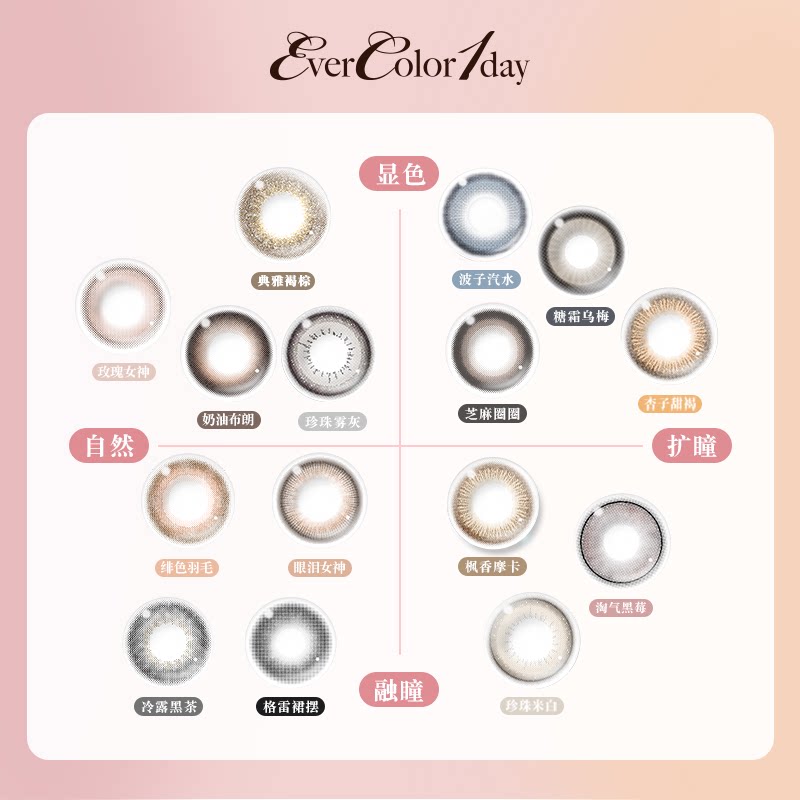 日本aisei爱谢EverColo美瞳日抛10片珍珠米白自然大直径隐形眼镜