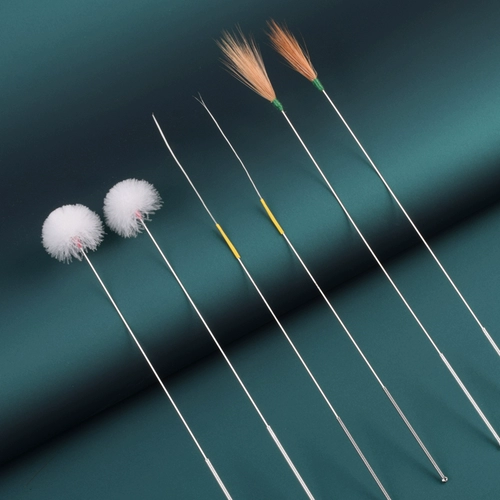 Серебряная игла, ухочистка, профессиональный хвостик, комплект для ушей