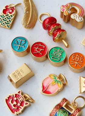 镀金吊坠diy手链配饰古法隔珠