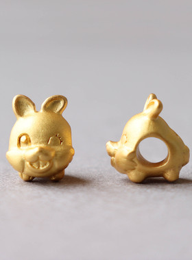 大孔diy配件绳编材料隔珠铜镀金