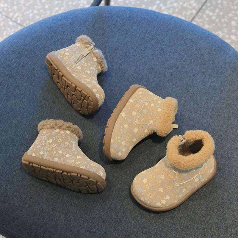 女童小短靴二棉宝宝棉靴冬季小女孩公主鞋保暖靴子软底婴幼儿鞋子,淘宝优惠券,粉丝福利购,淘宝优惠卷