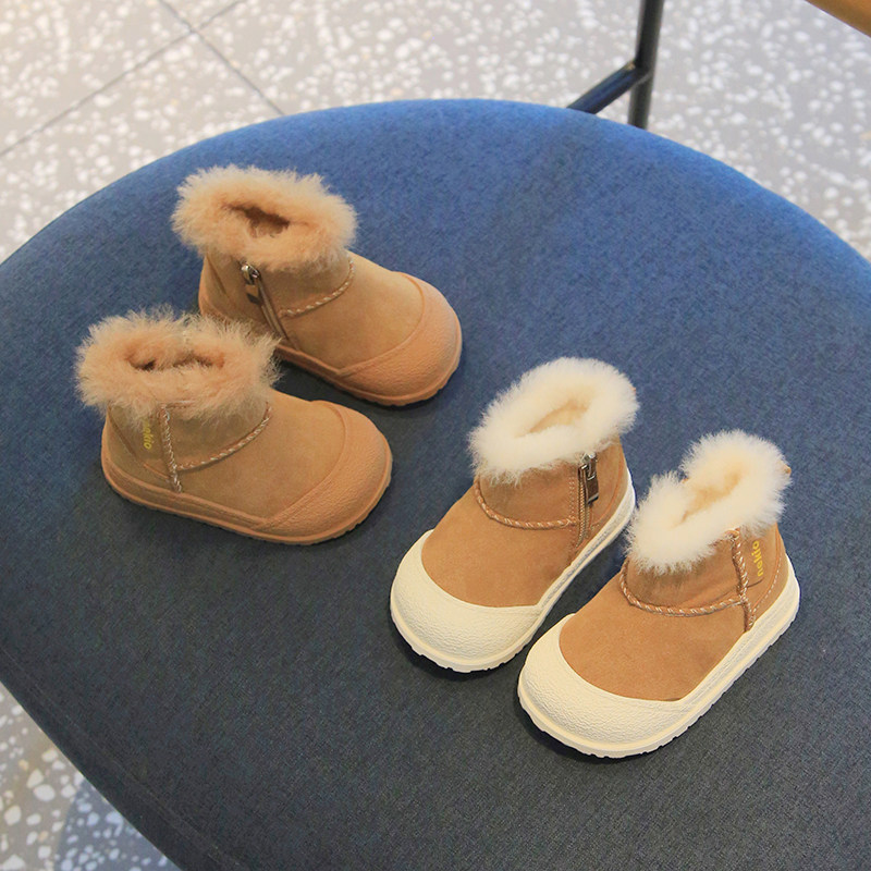 冬季儿童雪地棉靴男女小童加绒保暖宝宝短靴子防滑软底学步婴儿鞋,淘宝优惠券,粉丝福利购,淘宝优惠卷