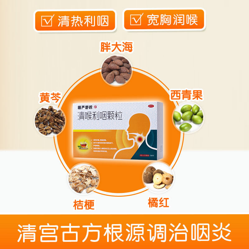 慢严舒柠清喉利咽颗粒45袋慢性咽炎 阿里健康大药房咽喉
