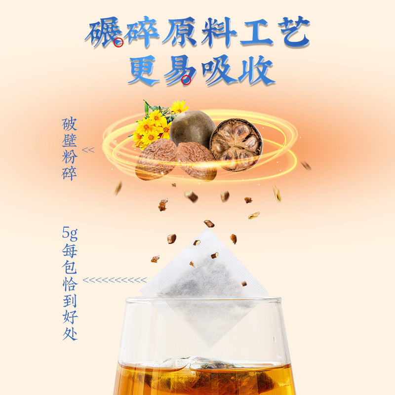 北京同仁堂胖大海罗汉果茶包菊花茶 阿里健康大药房养生茶