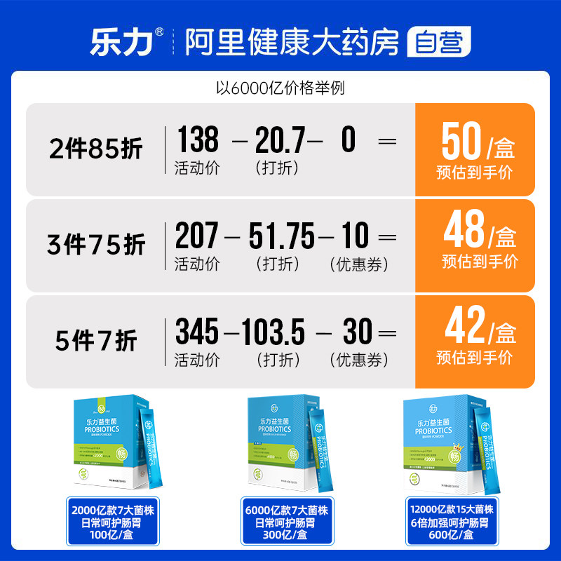 乐力调理成人大人肠胃女性益生菌 阿里健康大药房益生菌