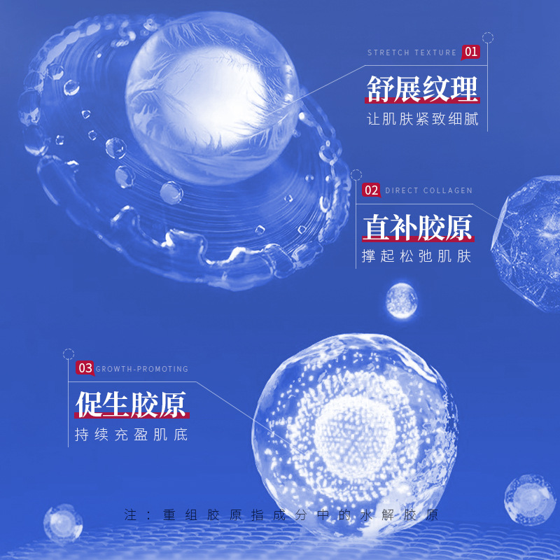 重组胶原蛋白抗皱嫩肤霜滋润淡纹法令纹抬头纹鱼尾纹颈纹提拉紧致 - 图3