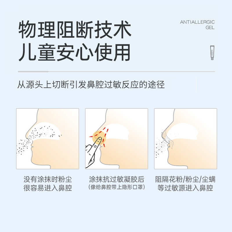 贝诺宁鼻炎抗过敏凝胶鼻用花粉尘螨过敏原阻隔剂儿童鼻干痒润鼻膏 - 图0