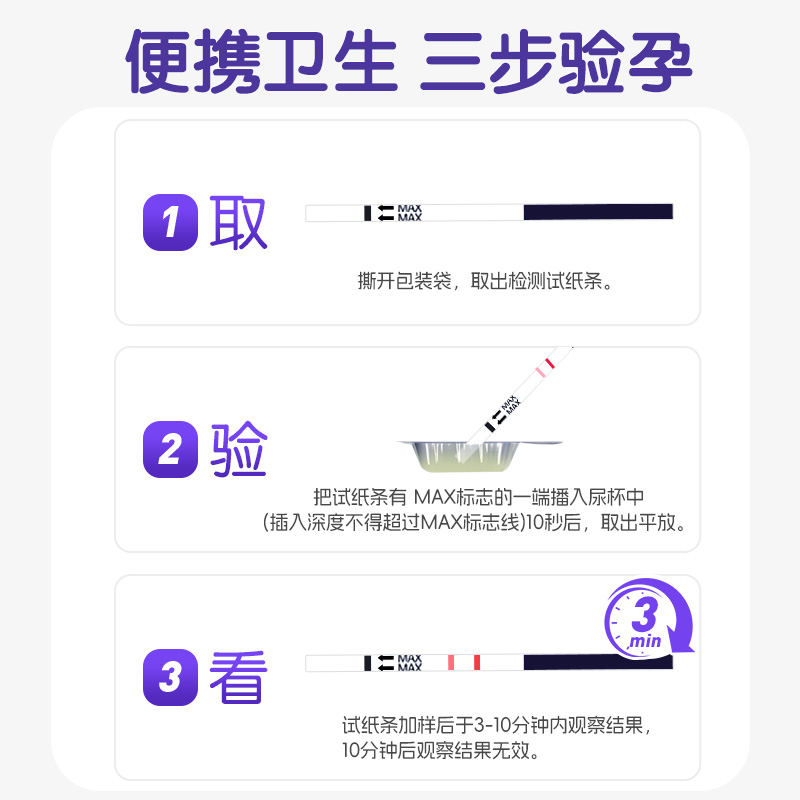 乐福思验孕棒早早孕测试卡验孕试纸高精度女测怀孕精准检测卡备孕