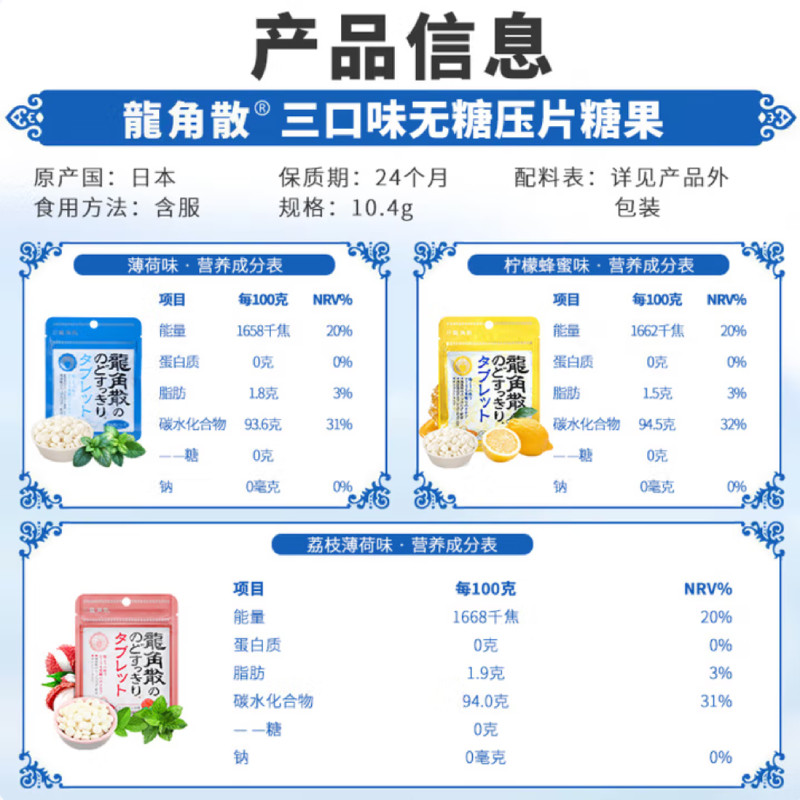 原装进口龙角散蜂蜜柠檬味无糖护嗓润喉糖果每袋约42粒教师含片,淘宝优惠券,粉丝福利购,淘宝优惠卷