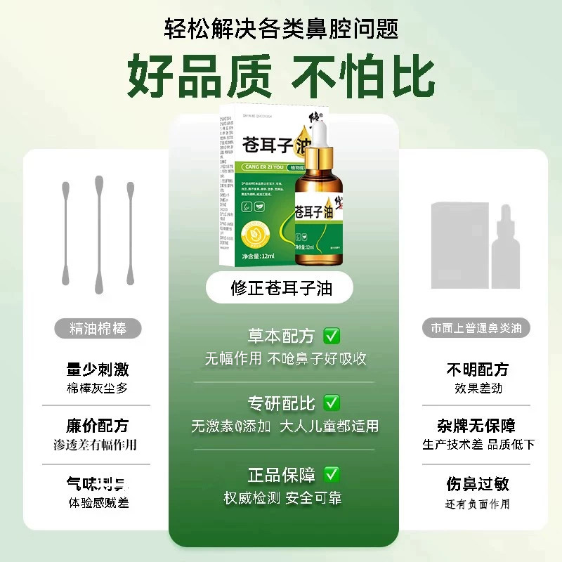 修正苍耳子鼻炎油儿童喷剂滴丸薄荷油滴鼻液鹅不食草官方旗舰店散